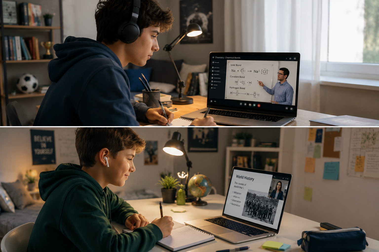 Cours en ligne sur écran